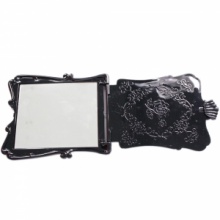 Rose Vintage Folding Makeup Compact Mirror Black Large. Christmas Shopping, 4% off plus free Christmas Stocking and Christmas Hat!