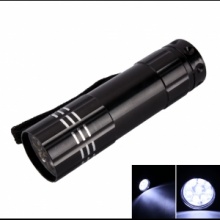 9 LED 3W 100 Lumen Super Bright Flashlight Torch Black (3*AAA). Christmas Shopping, 4% off plus free Christmas Stocking and Christmas Hat!