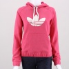 Plush fleece adds irresistible warmth to this adidas Originals College Hoodie. Styled with a terry cloth Trefoil in front, sailor cords at the hood, and a kangaroo pocket. A larger hood and raglan sleeves give the women's hoodie a relaxed look. 51% Cotton, 49% Polyester Fleece. Machine wash. Imported.