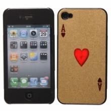 Hard Plastic Case with Poker Heart A Pattern for iPhone 4 Gold. Christmas Shopping, 4% off plus free Christmas Stocking and Christmas Hat!