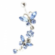 Fashion Sapphire Butterfly Crystal Belly Button String. Christmas Shopping, 4% off plus free Christmas Stocking and Christmas Hat!