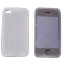 Tire Pattern Silicone Case for iPhone 4 White. Christmas Shopping, 4% off plus free Christmas Stocking and Christmas Hat!