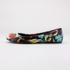 A great find for updating your one of a kind style, this amusing women's flat features a slip-on construction, distinctive printed upper and rounded toe. Imported.