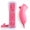 Remote with Motion Plus & Silicone Sleeve + Nunchuk Controller for Wii Pink. Christmas Shopping, 4% off plus free Christmas Stocking and Christmas Hat!