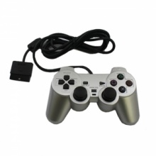 Wired Platinum Dual Shock Controller for Sony PS2 Silver. Christmas Shopping, 4% off plus free Christmas Stocking and Christmas Hat!