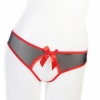 Black Sexy Women Lingerie Thong T-Back with Red. Christmas Shopping, 4% off plus free Christmas Stocking and Christmas Hat!