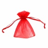 Transparent Polyester Yarn Gift Jewelry Bag Red. Christmas Shopping, 4% off plus free Christmas Stocking and Christmas Hat!