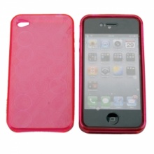 Circle Pattern Hard TPU Gel Case for iPhone 4 Peachblow. Christmas Shopping, 4% off plus free Christmas Stocking and Christmas Hat!