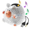 - Portable speaker with cute sheep design - Works with all devices with standard 3.5mm jack such as MP3 player. cassette. CD player. notebook computer. cell phone. etc - Equipped with on / off switch at the bottom - With LED light when power on - Powered