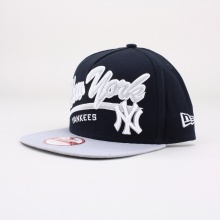 This 9FIFTY™ A-Frame Snapback cap features an embroidered (raised) New York Yankess team namesake with small logo at front, a stitched New Era® flag at wearer's left side, and a snapback closure for an adjustable fit. Interior includes branded taping and a moisture absorbing sweatband.100% cotton. Do not wash. Imported.