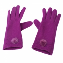 8CM Width Warm Rabbit Hair Women's Gloves with Ball Purple. Christmas Shopping, 4% off plus free Christmas Stocking and Christmas Hat!