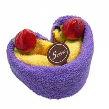 Purple 5 in 1 Soft Cotton Cute Loving Heart Shaped Towel Set Gift. Christmas Shopping, 4% off plus free Christmas Stocking and Christmas Hat!