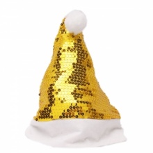 Paillette Decoration Christmas Santa's Hat Yellow. Christmas Shopping, 4% off plus free Christmas Stocking and Christmas Hat!