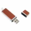 Brown Leather Portable 8GB USB Flash Drive with Iron Cover. Christmas Shopping, 4% off plus free Christmas Stocking and Christmas Hat!