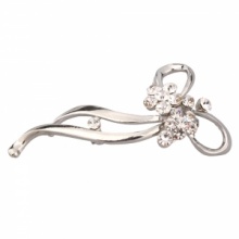 Elegant Bow Style Rhinestone Brooch Pin Silver. Christmas Shopping, 4% off plus free Christmas Stocking and Christmas Hat!