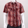 Go with a bold with this plaid men's short sleeve woven. Features a button-down front, spread collar, epaulettes & double breast pockets. 60% Cotton, 40% Polyester. Machine Wash. Imported.