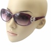 Fashionable Sunglasses with Silver Decoraion Purplish Red. Christmas Shopping, 4% off plus free Christmas Stocking and Christmas Hat!