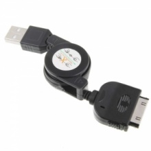 Retractable USB Data Sync Cable for iPhone 3G 3GS/iPod Black. Christmas Shopping, 4% off plus free Christmas Stocking and Christmas Hat!