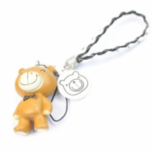 Yellow Chocolate Bear Lovers Mobile Phone Chain. Christmas Shopping, 4% off plus free Christmas Stocking and Christmas Hat!