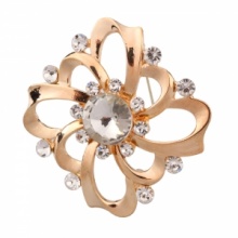 Charming Alloy Rhinestone Brooch Pin Golden. Christmas Shopping, 4% off plus free Christmas Stocking and Christmas Hat!